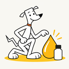 Bend the dog with a golden drop of oil