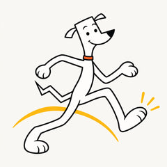 Bend the dog hopping happily