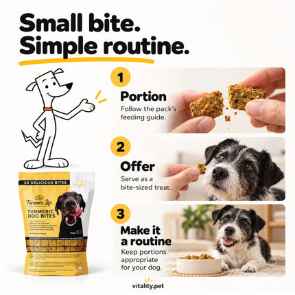 How to give Turmeric Dog Bites as a daily routine