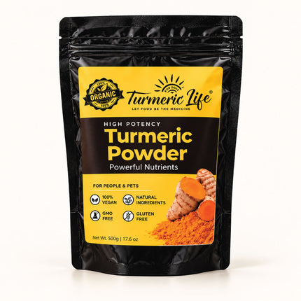 Turmeric Life high-curcumin turmeric powder, 500 g pouch