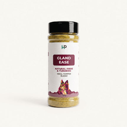 Gland Ease anal gland fibre for dogs with turmeric, 120 g jar