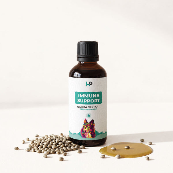 Omega Nectar omega oil for dogs with its cold-pressed seed ingredients